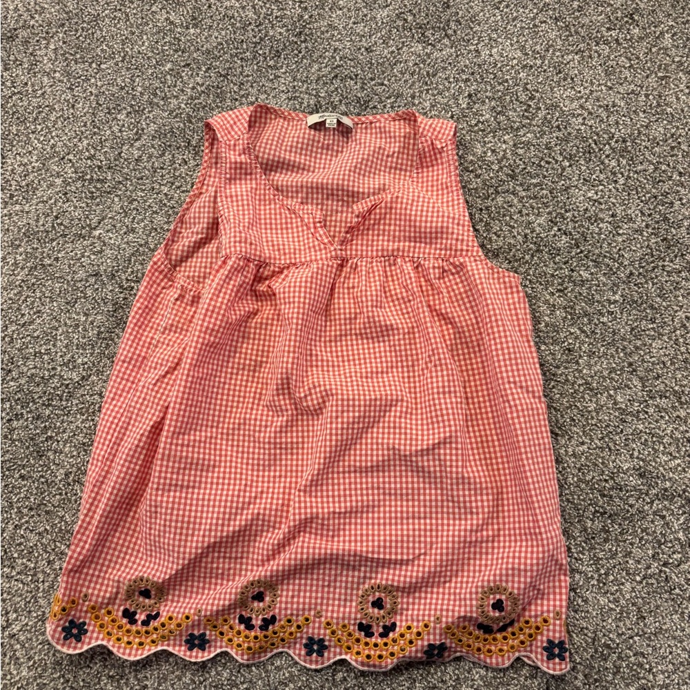 Madewell Pink Gingham Kids Dress with Floral Detail